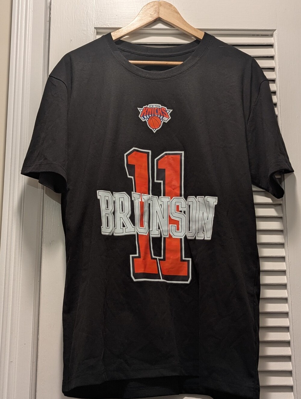 🚨 New York Knicks Jalen Brunson #11 T-Shirt Black Graphic Tee Men's Size L